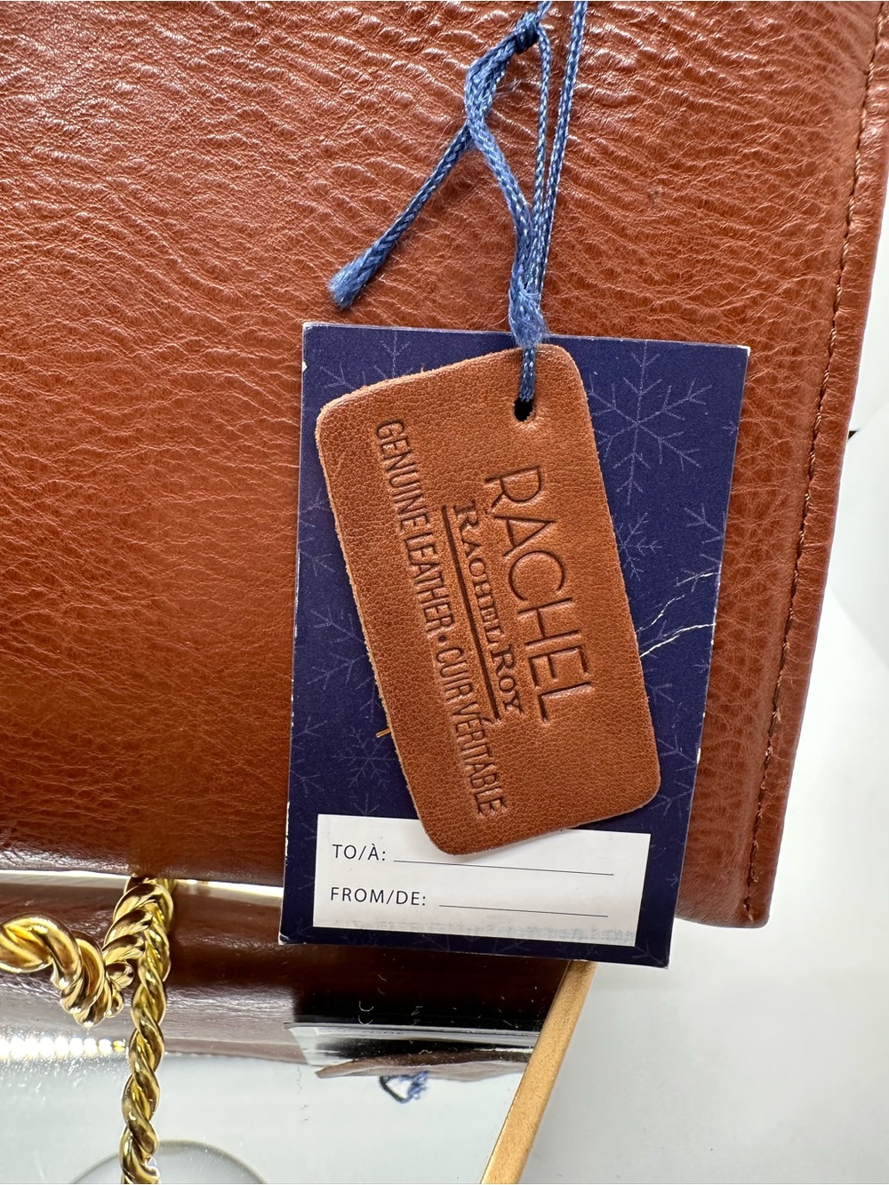 RACHEL Rachel Roy Cognac Brown Leather Wristlet - Picture 4 of 8